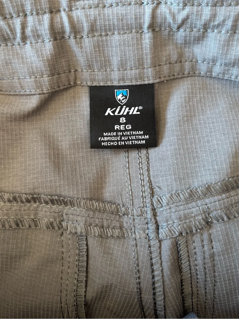KUHL Women’s Size 8 Regular Gray Cargo Zipper Hiking Pants Pockets RN#108846